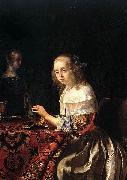 Frans van Mieris Lacemaker. oil painting on canvas